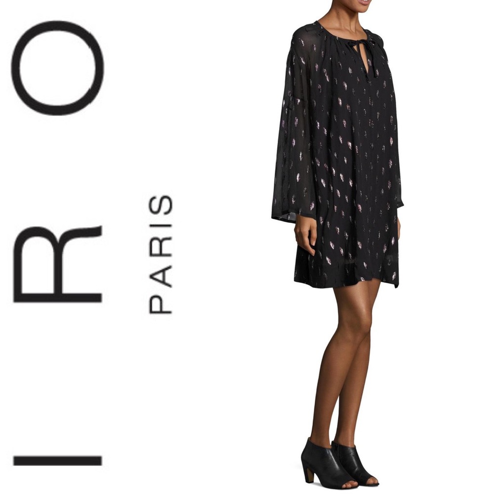 IRO. Black & Metallic Silk Dress. - Picture 2 of 9